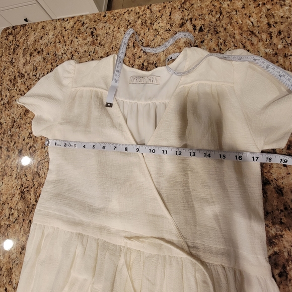 Christy Dawn White Gauzy Crepe Embroidered Maxi Dress Women's Size Small - Picture 4 of 10